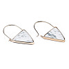 Synthetic Howlite Triangle Dangle Hoop Earrings G-S359-363J-3