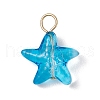 Starfish Gradient Color Baking Paint Transparent Glass Pendants PALLOY-JF03265-01-3