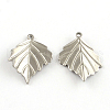 Tarnish Resistant 304 Stainless Steel Leaf Pendants STAS-S040-08P-1