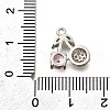 Brass Micro Pave Cubic Zirconia Pendants KK-A245-07B-P-3