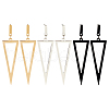 ANATTASOUL 3 Pairs 3 Colors Alloy Hollow Out Triangle Dangle Stud Earrings for Women EJEW-AN0003-03-1
