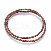 Leather Braided Cord Wrap Bracelets/Necklaces BJEW-JB03918-02-1