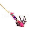 Halloween Theme Spider & Skull Dyed Synthetic Turquoise & Glass Seed Beads Pendant Decorations HJEW-MZ00282-6