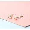 Brass Micro Pave Clear Cubic Zirconia Stud Earrings FS-WGE47D1-21-1
