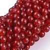 Red Crackle Glass Round Beads Strands X-CCG-Q001-8mm-13-1