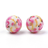 Opaque Printed Acrylic Beads X-MACR-S271-12mm-26-2