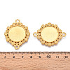 304 Stainless Steel Flat Round with Flower Connector Cabochon Settings STAS-N114-03G-3
