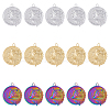 DICOSMETIC 18Pcs 3 Colors 304 Stainless Steel Pendants STAS-DC0013-38-1
