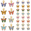 32Pcs 8 Colors Alloy Enamel Pendant Decorations HJEW-GO00015-1