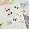 FIBLOOM 9 Pairs 9 Colors Butterfly Acrylic Dangle Leverback Earrings EJEW-FI0001-97-5