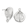 Brass Micro Pave Cubic Zirconia Stud Earring Findings KK-U015-03P-2