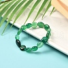 Natural Agate Beaded Stretch Bracelet BJEW-JB06988-03-2