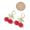 Acrylic Glass Cherry Leverback Earrings EJEW-MZ00444-3