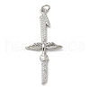 Rack Plating Brass Micro Pave Cubic Zirconia Pendants KK-K392-44P-1