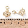 Rack Plating Brass Clear Cubic Zirconia Pendants KK-B078-07G14-3