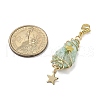 Wire Wrapped Nuggets Electroplated Natural Quartz Crystal Pendant Decorations HJEW-JM03127-08-3
