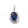 925 Sterling Silver Cubic Zirconia Oval Charms STER-S006-01S-I-1