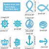  100Pcs 5 Styles Ocean Theme Dyed Wood Pendants WOOD-NB0001-96-3