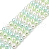Baking Painted Pearlized Glass Pearl Round Bead Strands PEAR-H019-02C-08-1