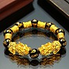 Glass Round Bead Stretch Bracelets WG0941C-15-1