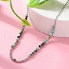 Faceted Round Natural African Turquoise(Jasper) Beaded Necklaces NJEW-A045-13P-2