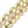 Transparent Electroplate Glass Bead Strands EGLA-P050-HP01-1