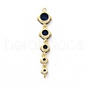 Rack Plating Brass Pave Cubic Zirconia Connector Charms KK-G458-02G-04-2