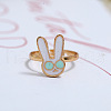 Fashionable European and American Simple Rabbit Alloy Enamel Cuff Rings BW6370-3