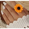 Sunflower Resin Finger Rings for Women FS-WG1F28B-01-4