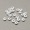 White and Black Acrylic Horizontal Hole Letter Beads SACR-Q101-01T-1