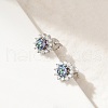 925 Sterling Silver Micro Pave Clear Cubic Zirconia Stud Earrings EJEW-U042-03P-1