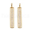 Brass Micro Pave Clear Cubic Zirconia Pendants ZIRC-P086-19G-2