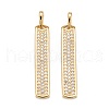 Brass Micro Pave Clear Cubic Zirconia Pendants ZIRC-P086-19G-2