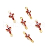 Brass Enamel Connector Charms KK-J302-08G-02-2