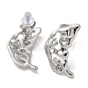 304 Stainless Steel Rhinestone Stud Earrings EJEW-M069-05P-2