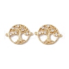 Brass Micro Pave Cubic Zirconia Connector Charms KK-E068-VC070-2