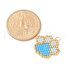 Handmade Glass Seed Beaded Paw Print Pendants PALLOY-MZ00604-04-4