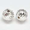 Fancy Cut Faceted Round 925 Sterling Silver Beads STER-F012-11B-2