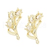 Brass Micro Pave Clear Cubic Zirconia Stud Earring Findings KK-Z106-02G-08-1