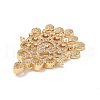 Eco-friendly Brass Micro Pave Clear Cubic Zirconia Big Pendants KK-D079-01G-3