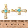 Rack Plating Brass Micro Pave Cubic Zirconia Pendants KK-P268-17A-G-3