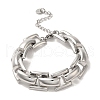 304 Stainless Steel Rectangle Link Chain Bracelet BJEW-Q776-01P-1