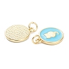 Brass Enamel Pendants ZIRC-J041-02B-2