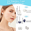 Beebeecraft 6 Pairs 2 Style Shell Pearl Ball Stud Earrings EJEW-BBC0001-34-2