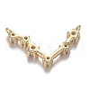Brass Micro Clear Cubic Zirconia Pendants ZIRC-F120-019G-02-2