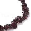 Natural Garnet Chip Beaded Stretch Bracelets for Women Men BJEW-JB10647-04-4