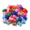 Flocky Acrylic Beads OACR-E020-10-1