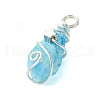 Electroplated Natural Quartz Crystal Pendants PALLOY-JF02801-02-4