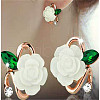 Flower Alloy Rhinestone Stud Earrings WG3C0C0-04-2