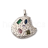 Brass Micro Pave Cubic Zirconia Pendants KK-P308-32P-1